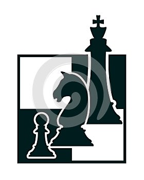 Silhouette of chess figures