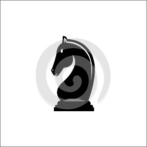 Silhouette chess knight piece logo vector