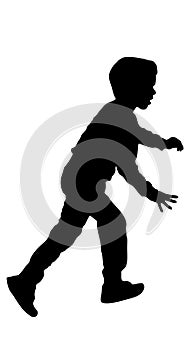 Silhouette of child running silhouette