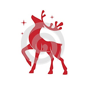 Silhouette of Christmas deer.