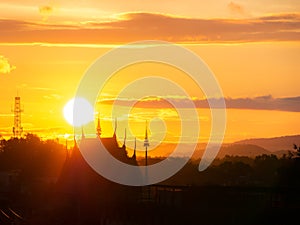 Silhouette of The Church behind The Sun Rise