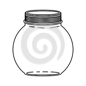 Silhouette circular glass container with lid