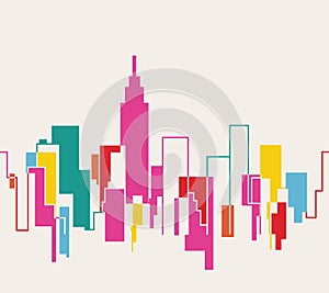 Silhouette cityscape illustration background photo