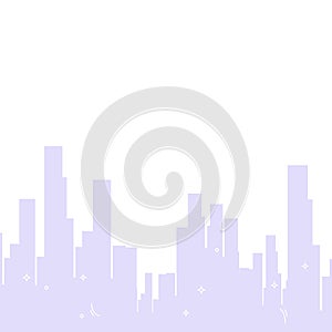 Silhouette cityscape skyscrapers and high buildings. Vector flat cartoon style