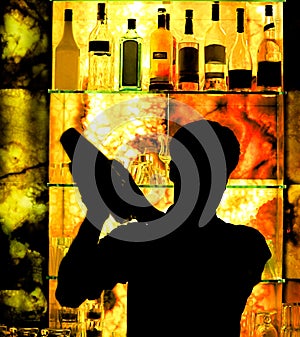 Silhouette of a Classic Barman