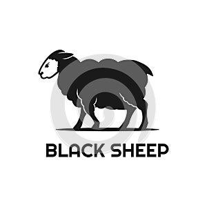 Classic vintage black sheep logo design