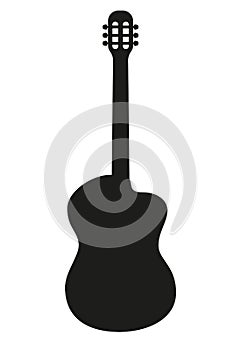 Silhouette of classical acoustic guitar