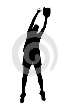 Silhouette With Clipping Path of Female Softball Player