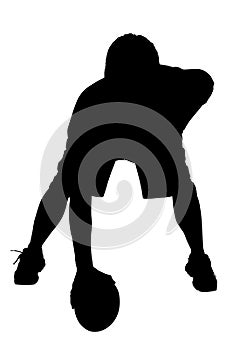 Silhouette With Clipping Path of Football Player