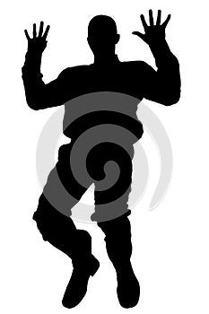 Silhouette With Clipping Path of Man Falling
