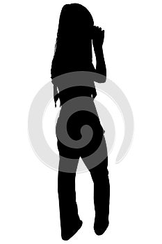Silhouette With Clipping Path of Woman