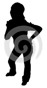 Silhouette With Clipping Path of Woman Standing