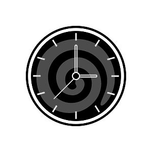 Silhouette clock time watch work icon