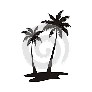 Silhouette of Coconut Trees vector illustration
