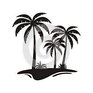 Silhouette of Coconut Trees vector illustration