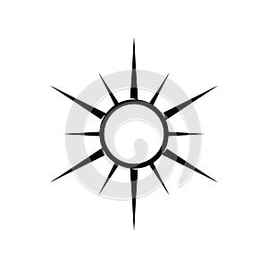 Silhouette compass wind rose element design with circle