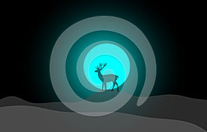 Silhouette composing a deer,