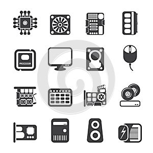 Silhouette Computer Performance and Equipment Icons