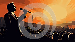 Silhouette concert band guitar background musician musical performer rock men show person