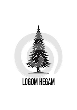 Silhouette of a coniferous tree designed