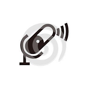 Silhouette of connection microphone icon for broadcast or podcast sign