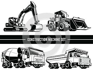 Silhouette Construction Machine Heavy Industrial Vehicle