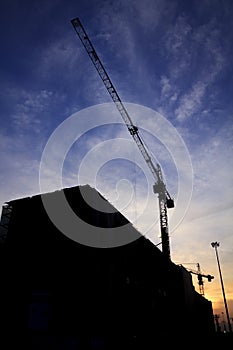 Silhouette of construction