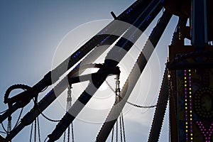 Silhouette Of A Country Fair Ride