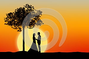 Silhouette of couple