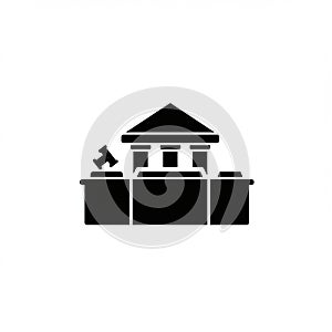 Silhouette of a courthouse icon