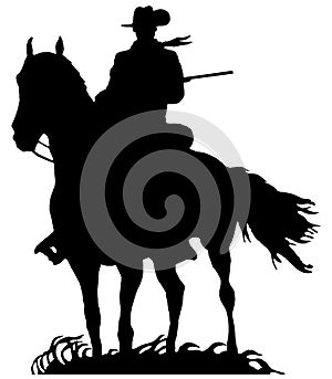 Silhouette of a cowboy