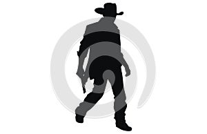 Silhouette of cowboys walking, Cowboy in various action, cowboys walking vector