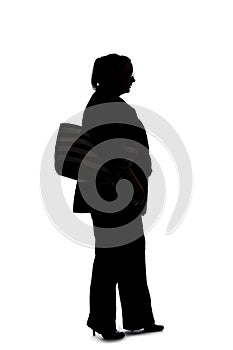 Silhouette of a Curvy Businesswoman Walking