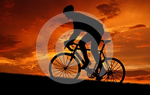 Silhouette of the cyclist