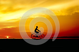 Silhouette of the cyclist