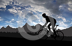 Silhouette of the cyclist
