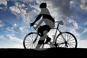 Silhouette of the cyclist