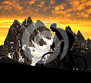 Silhouette of the cyclist