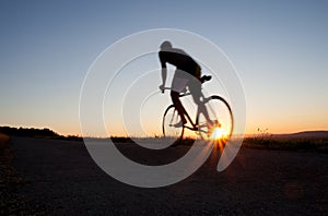 Silhouette of cyclist