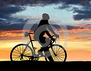 Silhouette of the cyclist