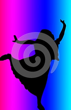 The silhouette of dancer