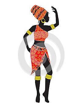 Silhouette of dancing African woman