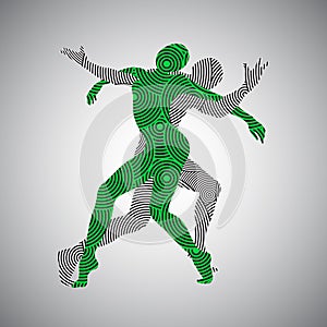 Silhouette of a dancing couple, men and women doing modern dance, fitness, yoga, gymnastics, twine, ballet