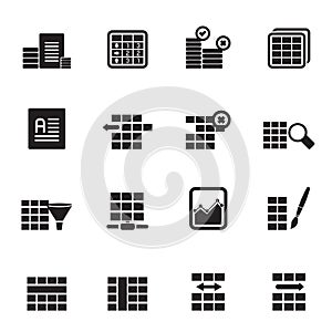Silhouette Database and Table Formatting Icons