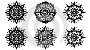 Silhouette of Decorative Mandalas for Coloring and Creativity