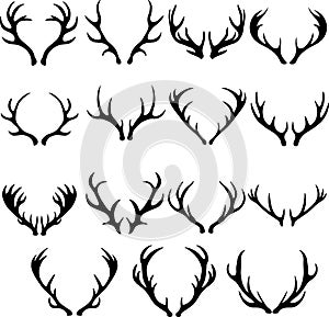 Silhouette of a deer antler, vector illustration