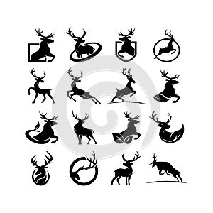 Silhouette deer with great antler/