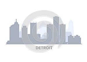 Silhouette of Detroit skyline - panorama of Detroit, city outline