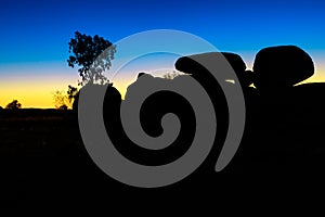 Devils Marbles by night