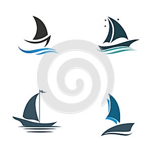 Silhouette of Dhow logo design  Traditional Sailboat